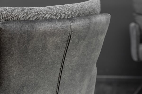 Moderní otočná jídelní židle Laggan s černými nohama a antracitovým potahem 90cm