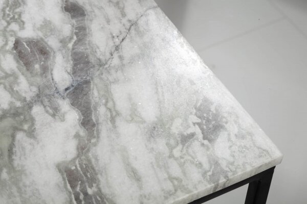 Art-deco stylový konferenční stolek Elements Blanc z leštěného mramoru 50cm