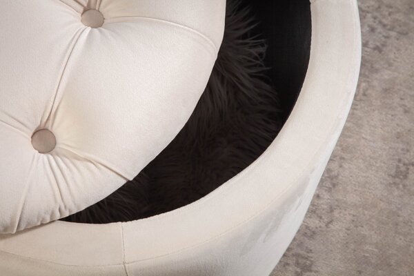 Zámecká luxusní béžová taburetka Modern Barock s úložným prostorem 50cm