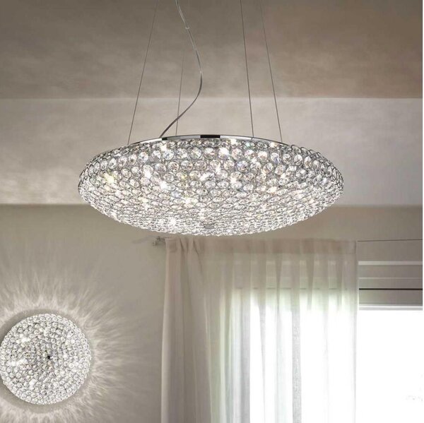 Ideal Lux - LED Křišťálový lustr na lanku KING 12xG9/3W/230V pr. 65 cm chrom