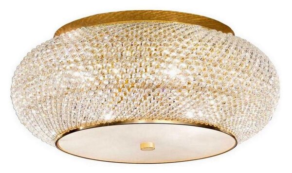 Ideal Lux - Křišťálové stropní svítidlo PASHA 10xE14/40W/230V pr. 55 cm zlatá