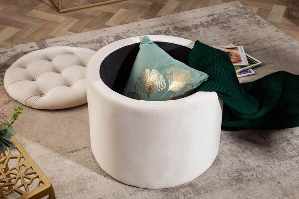 Zámecká luxusní béžová taburetka Modern Barock s úložným prostorem 50cm
