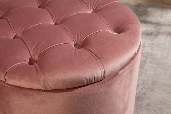 Zámecká designová starorůžová taburetka Modern Barock s úložným prostorem 50cm