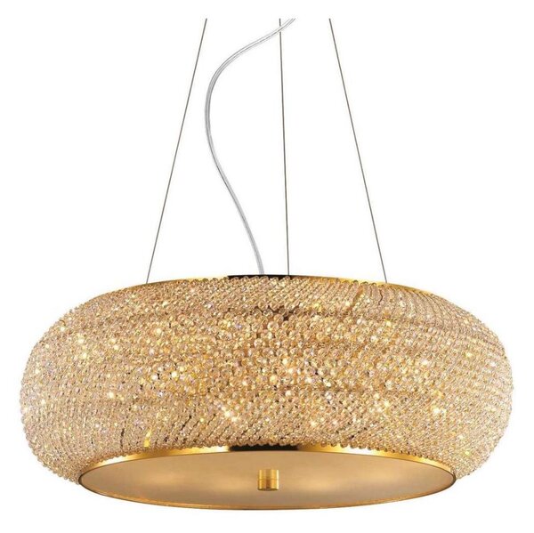 Ideal Lux - Křišťálový lustr na lanku PASHA 14xE14/40W/230V pr. 65 cm zlatá