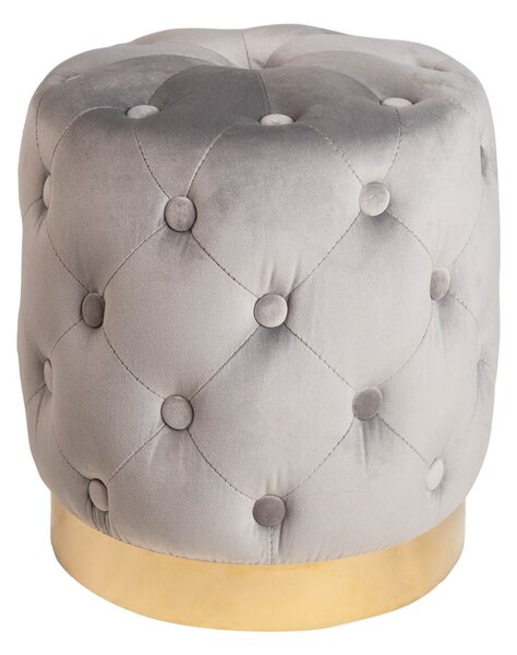 Barokní luxusní šedá taburetka Modern Barock se sametovým potahem 38cm