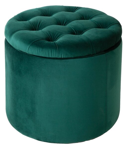 Zámecká designová smaragdová taburetka Modern Barock s úložným prostorem 50cm