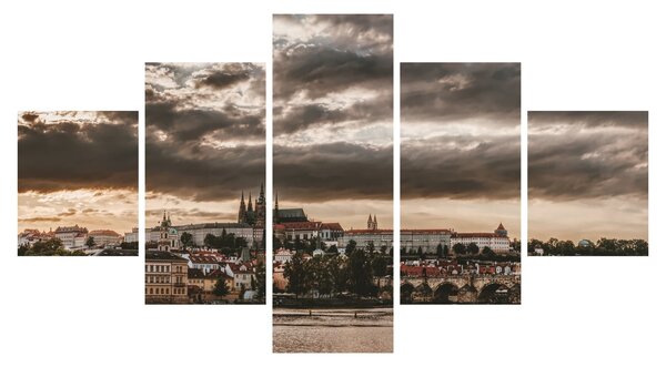 Obraz - zamračená Praha (125x70 cm)