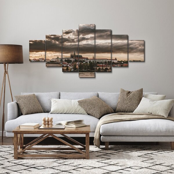 Obraz - zamračená Praha (210x100 cm)