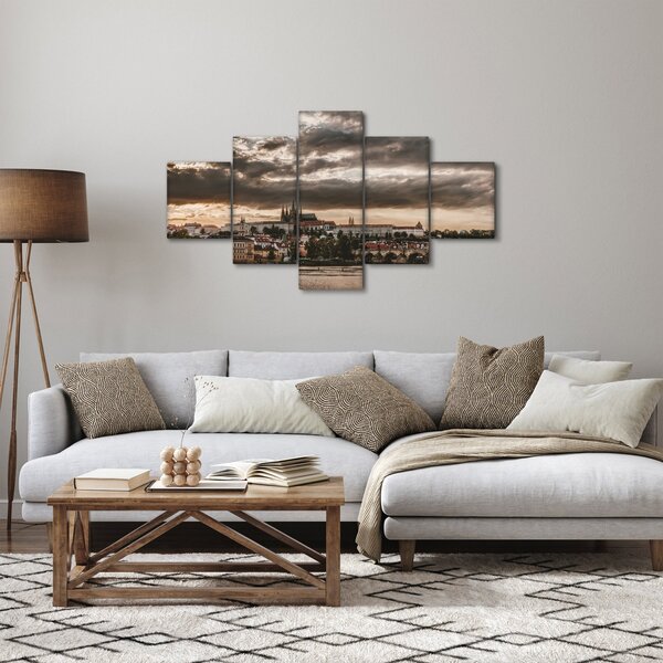 Obraz - zamračená Praha (125x70 cm)