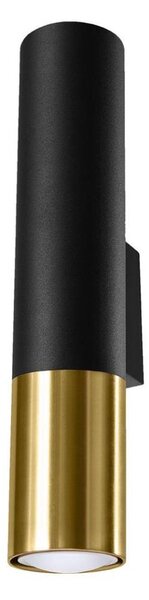 Sollux SL.0950 - Nástěnné svítidlo LOOPEZ 2xGU10/10W/230V černá/zlatá