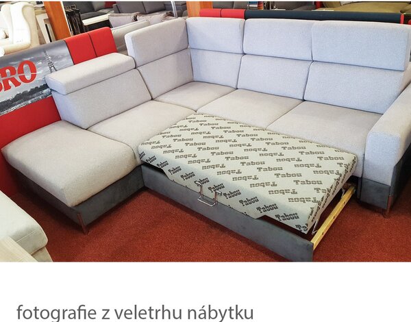 Sedací souprava ULISES L | 225x259 cm | rozkládací + úložný prostor | VÝBĚR TKANIN a NOŽIČEK