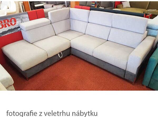 Sedací souprava ULISES L | 225x259 cm | rozkládací + úložný prostor | VÝBĚR TKANIN a NOŽIČEK
