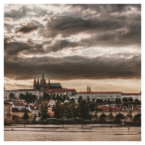 Obraz - zamračená Praha (30x30 cm)