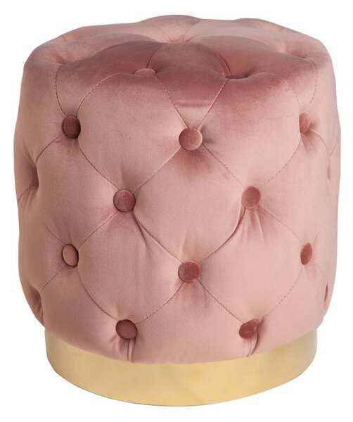 Barokní nadčasová starorůžová taburetka Modern Barock se sametovým potahem 38cm