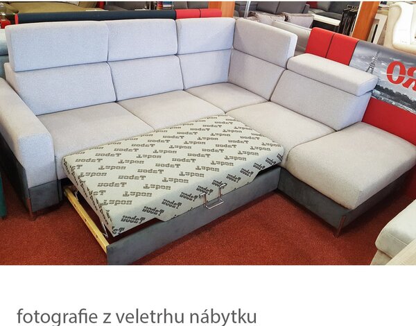 Sedací souprava ULISES L | 259x225 cm | rozkládací + úložný prostor | VÝBĚR TKANIN a NOŽIČEK