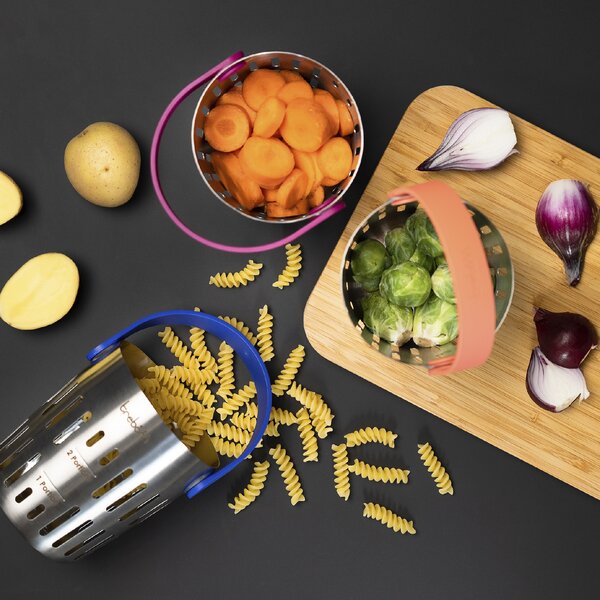 Košík z nerezové oceli CookinPod Pro Trebonn korálová