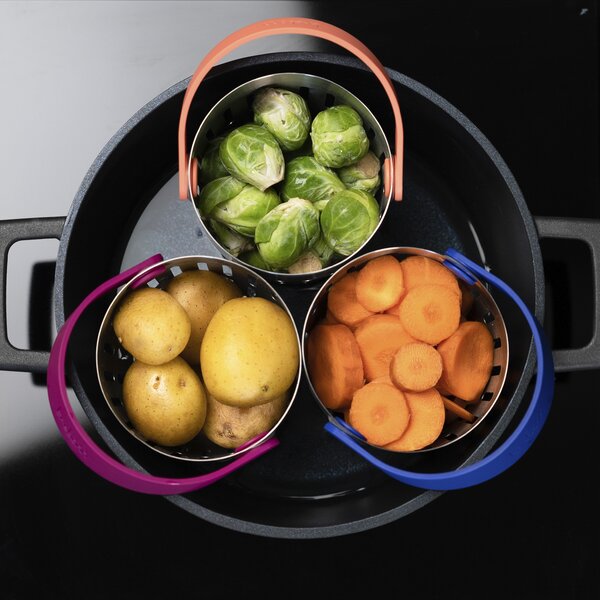 Košík z nerezové oceli CookinPod Pro Trebonn korálová