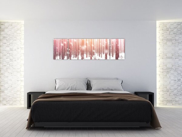 Obraz - Zebra v zasněženém lese (170x50 cm)