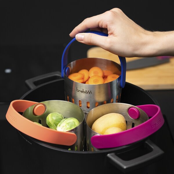 Košík z nerezové oceli CookinPod Pro Trebonn korálová