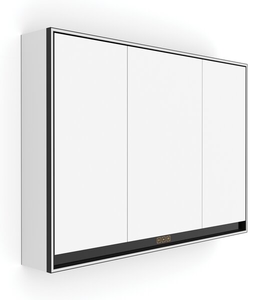 Černá LED podsvícená zrcadlová skříňka 1000