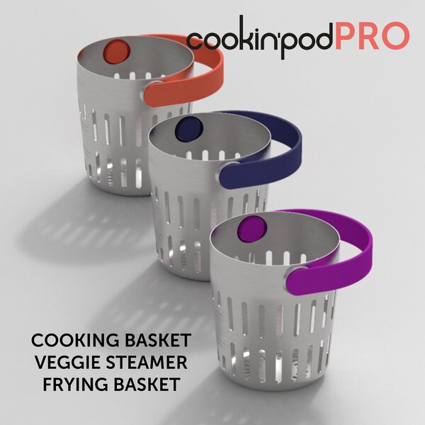Košík z nerezové oceli CookinPod Pro Trebonn korálová