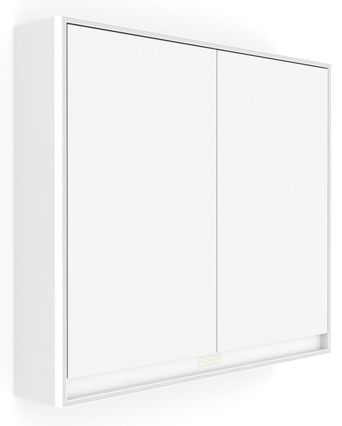 Bílá LED podsvícená zrcadlová skříňka 800
