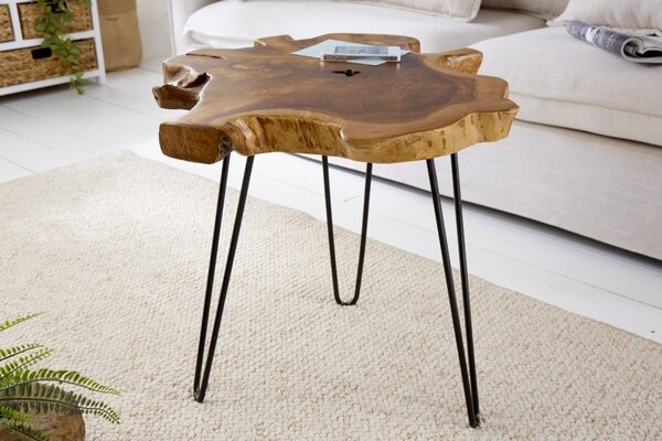 Designový moderní odkládací stolek z kmene stromu Wild 55cm