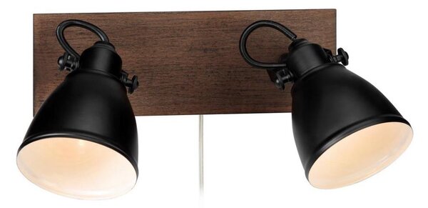 Markslöjd 108213 - Nástěnné bodové svítidlo NATIVE 2xE14/18W/230V černá/hnědá