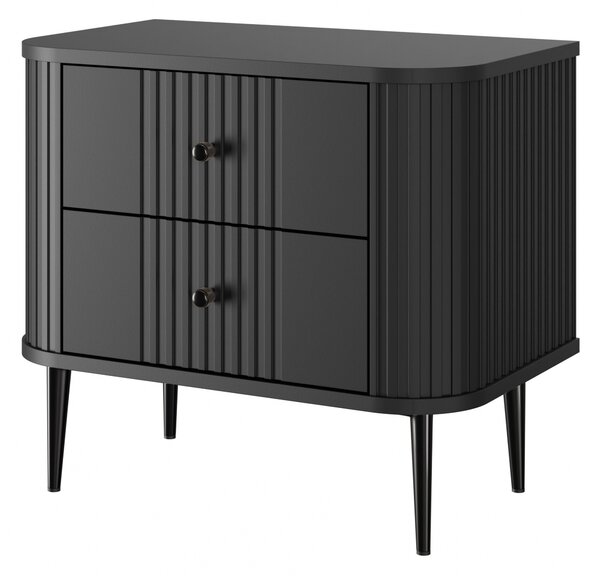 Set nočních stolků Vesper 56 cm - černá / černé nohy