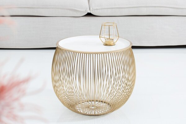 Designový příruční stolek Storage 41cm zlatá