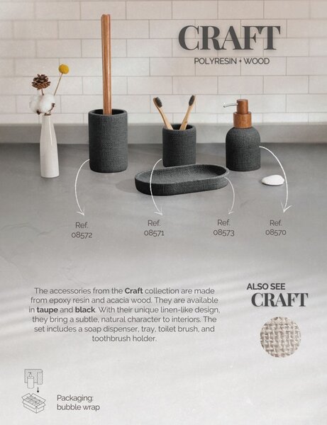 BISK Erga Craft, držák na mýdlo na postavení, černá matná, ERG-08573