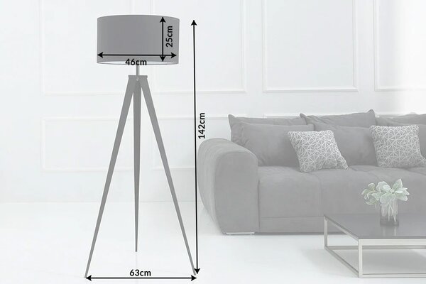 Designová stojací retro lampa Tripod černá