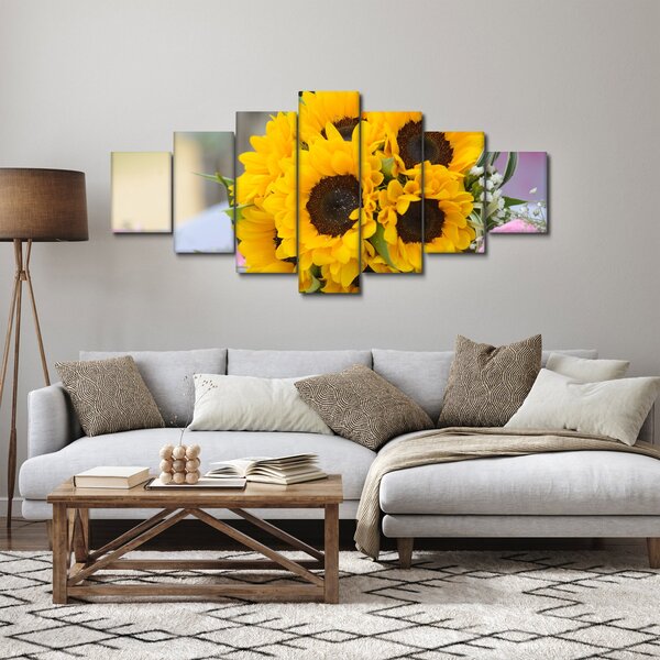 Obraz svatební kytice ze slunečnic (210x100 cm)