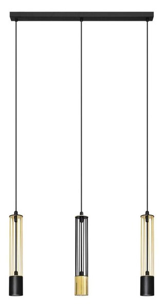 LED Lustr na lanku BARS 3xGU10/4,8W/230V černá/zlatá