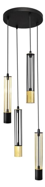 LED Lustr na lanku BARS 4xGU10/4,8W/230V černá/zlatá