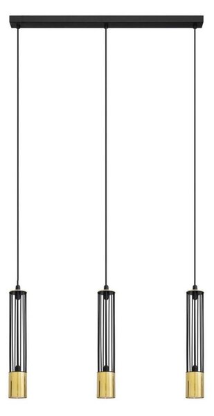 LED Lustr na lanku BARS 3xGU10/4,8W/230V černá/zlatá