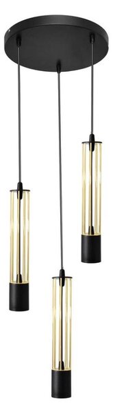 LED Lustr na lanku BARS 3xGU10/4,8W/230V černá/zlatá