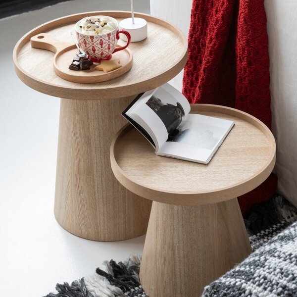 -25 % Dny MOMENTI– Set dvou dřevěných odkládacích stolků J-line Munk 45/38,5 cm