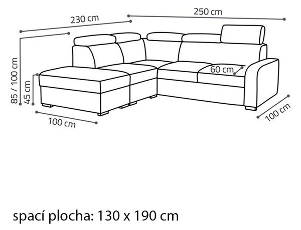 Sedací souprava OSLO V | 230x250 | rozkládací + 2x úložný prostor | VÝBĚR TKANIN