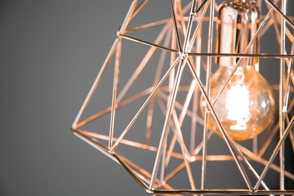 Designová závěsná lampa Mira růžově zlatá