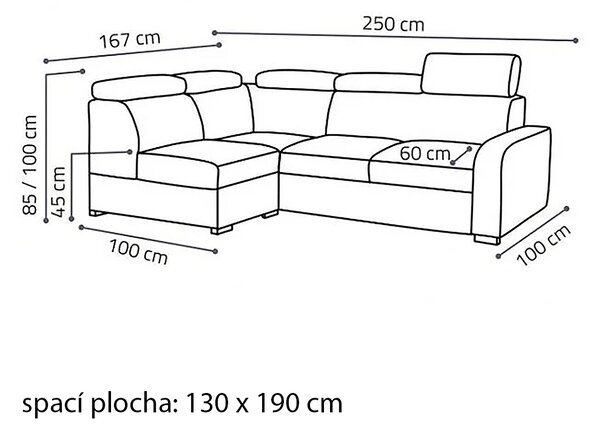 Sedací souprava OSLO VII | 167x250 | rozkládací + úložný prostor | VÝBĚR TKANIN