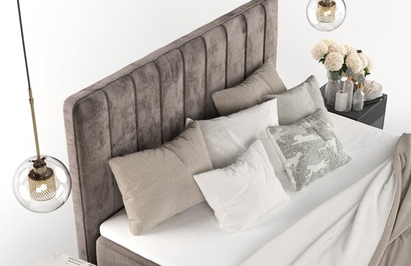 Maison de Rêve Hnědá čalouněná postel boxspring AGGAZ 140 x 200 cm