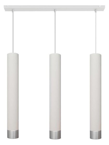 LED Lustr na lanku TUBA 3xGU10/4,8W/230V bílá/lesklý chrom