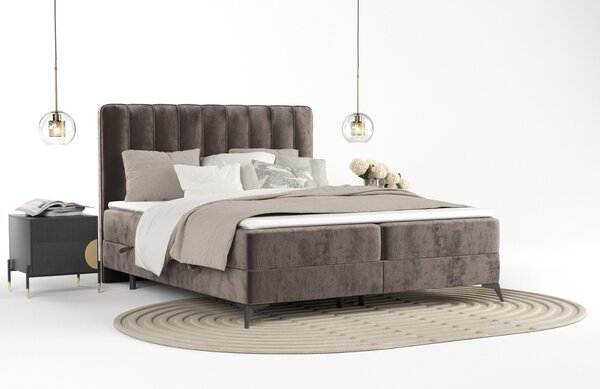 Maison de Rêve Hnědá čalouněná postel boxspring AGGAZ 140 x 200 cm