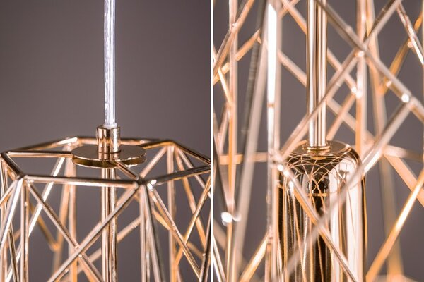 Designová závěsná lampa Mira růžově zlatá