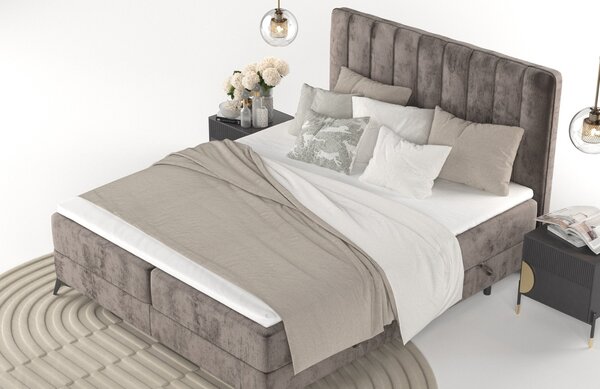Maison de Rêve Hnědá čalouněná postel boxspring AGGAZ 140 x 200 cm