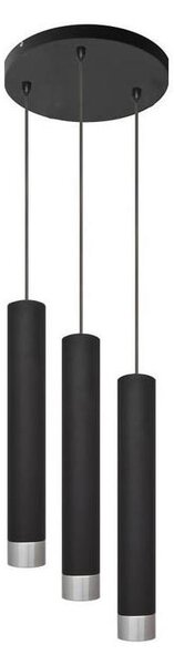 LED Lustr na lanku TUBA 3xGU10/4,8W/230V černá/lesklý chrom