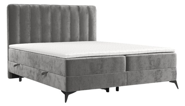 Maison de Rêve Šedá čalouněná postel boxspring AGGAZ 140 x 200 cm