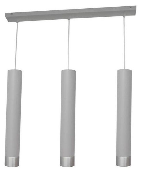 LED Lustr na lanku TUBA 3xGU10/4,8W/230V šedá/lesklý chrom