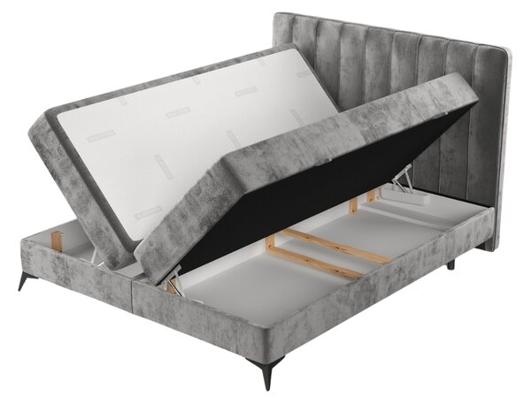 Maison de Rêve Šedá čalouněná postel boxspring AGGAZ 140 x 200 cm